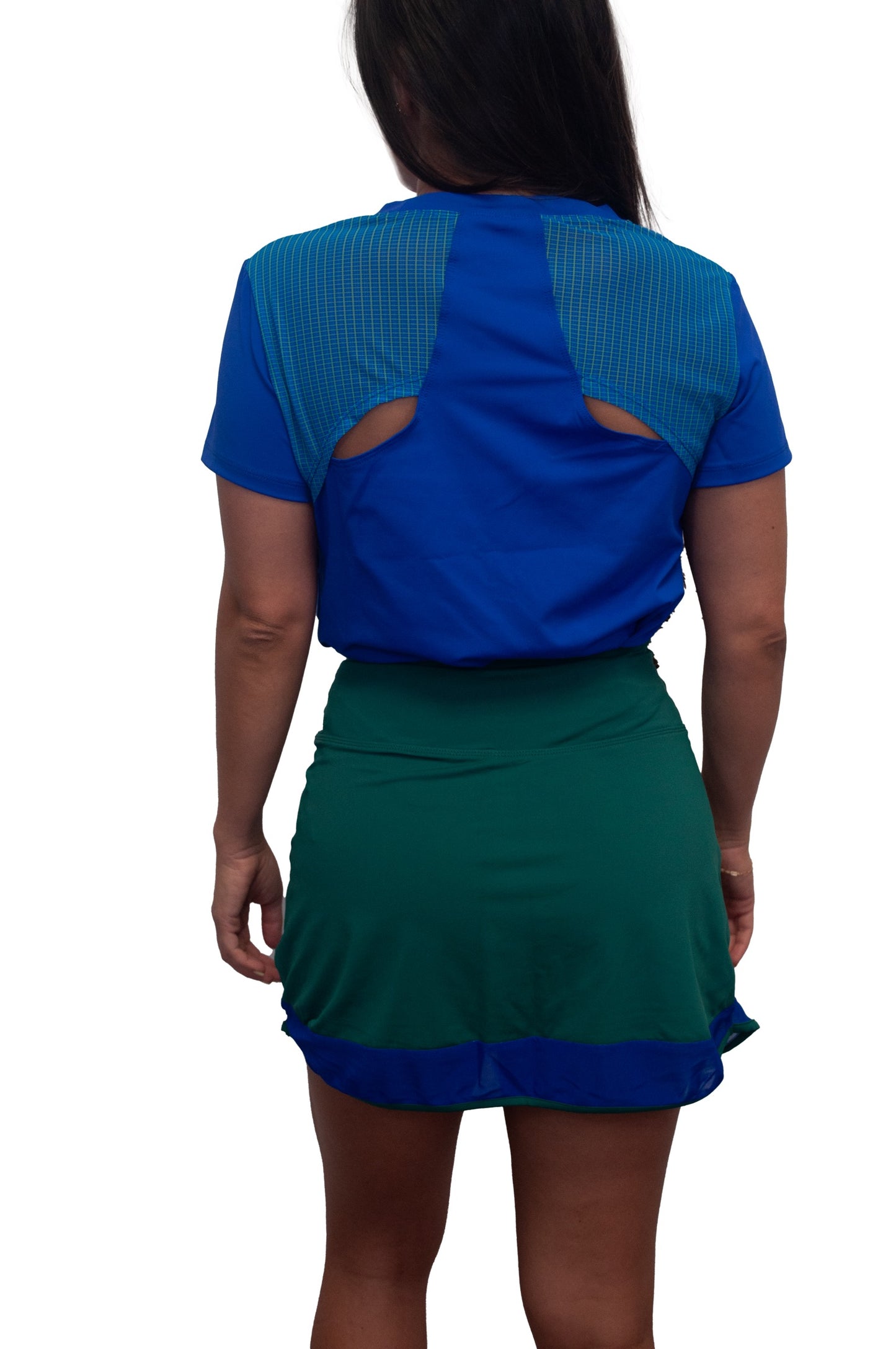 Two tone mesh trim skirt