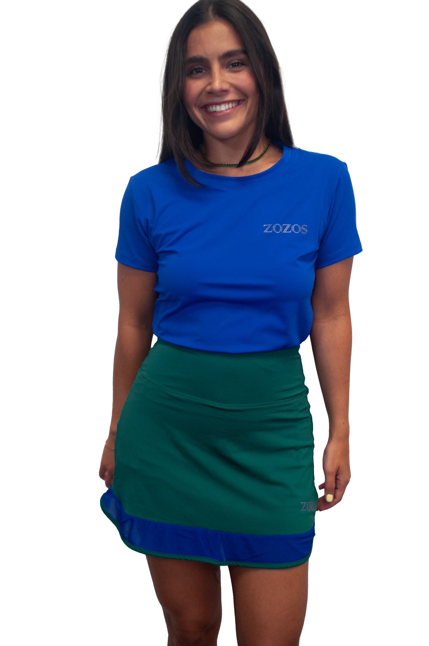 Two tone mesh trim skirt