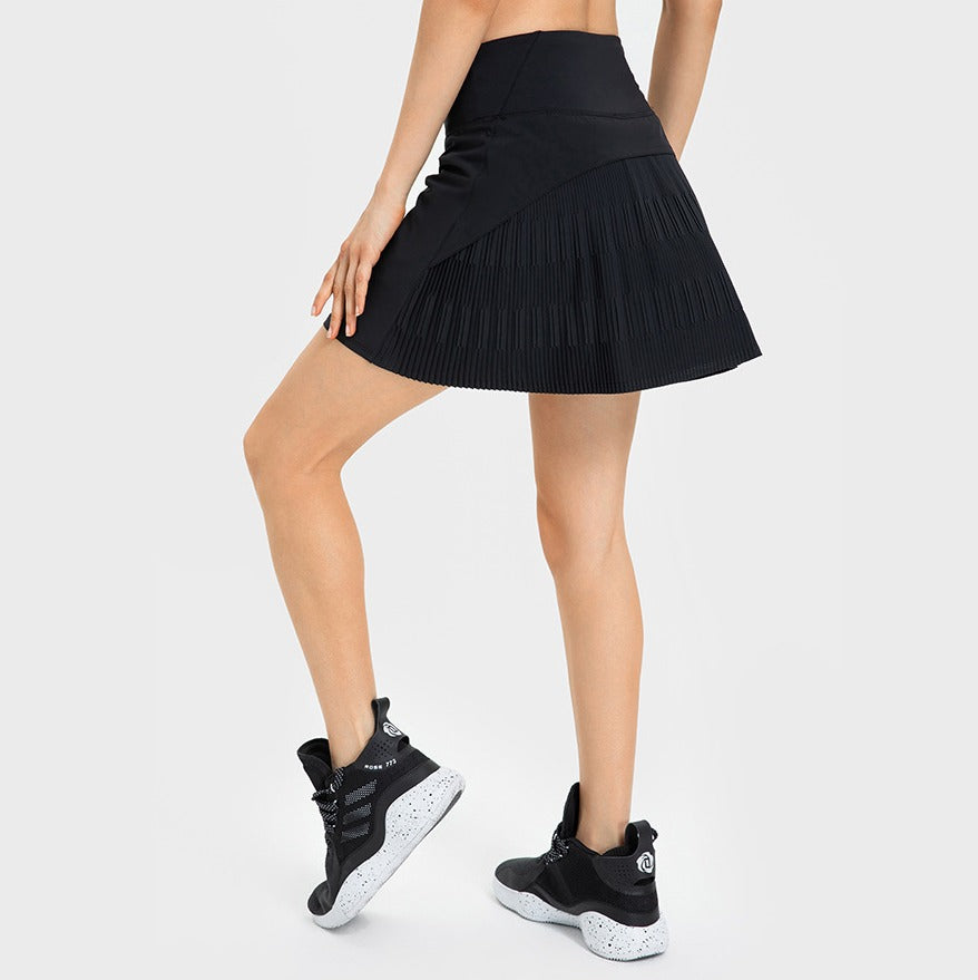 Pleated back skirt