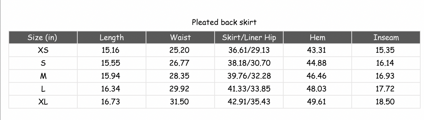 Pleated back skirt