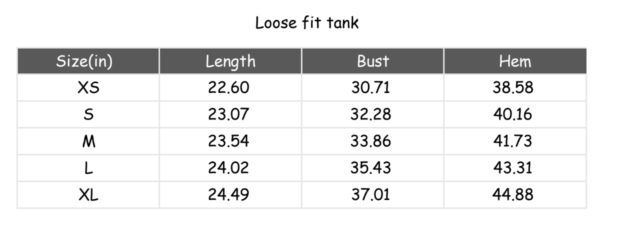 Loose fit tank
