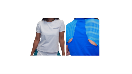 Court Print mesh cut out side split sports top