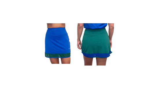 Two tone mesh trim skirt