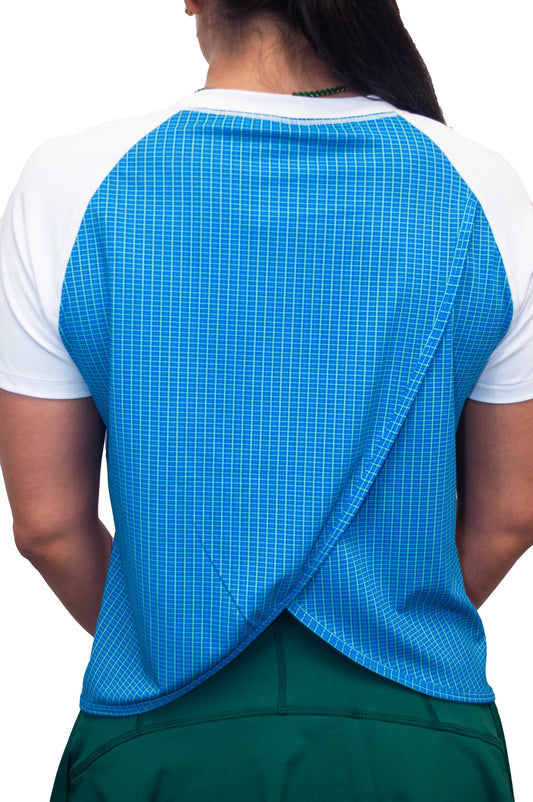 Split hem Court print short sleeve sports shirt