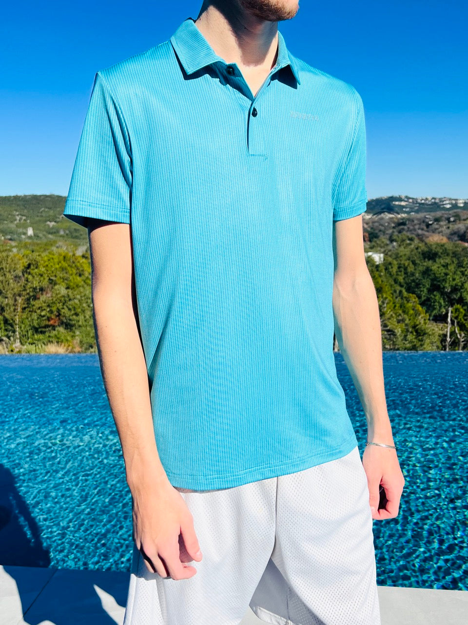 Pickleball Court Print Polo