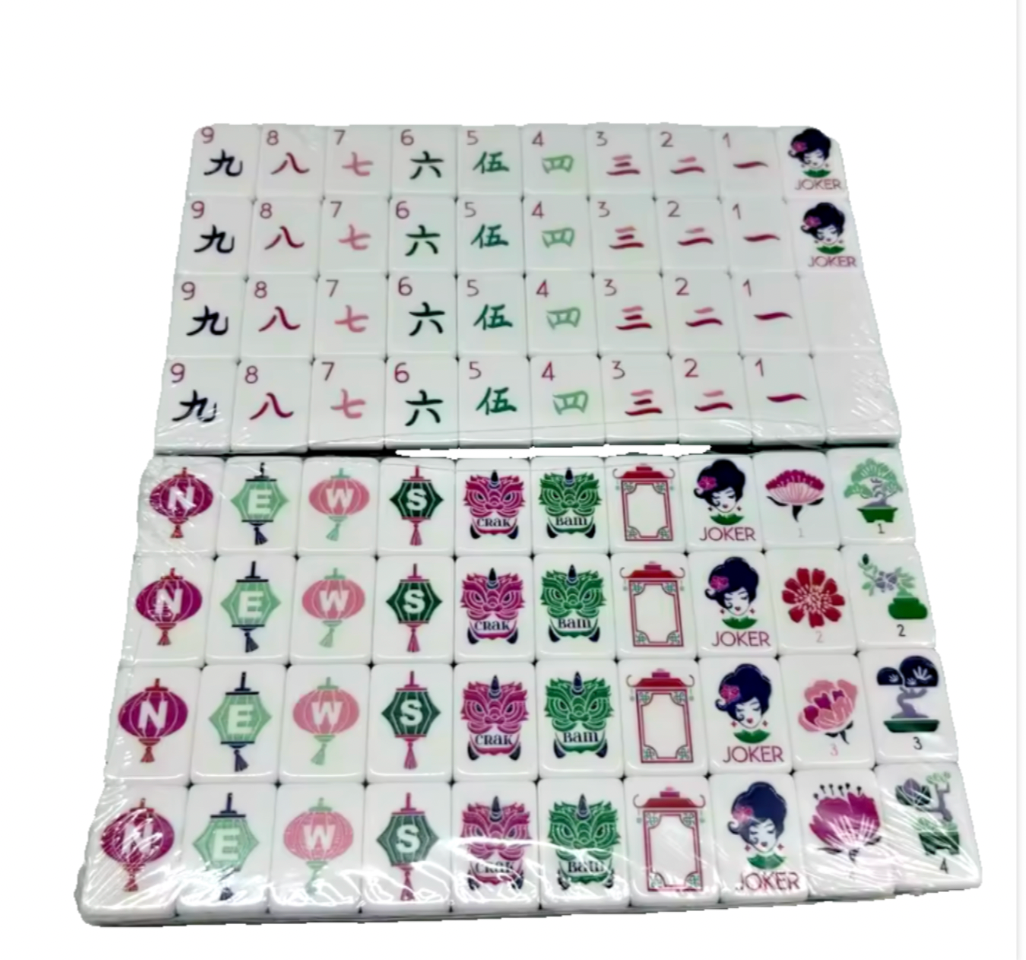EMERALD Green American Mahjong Tiles- 160 Engraved/Acrylic tiles + Dice