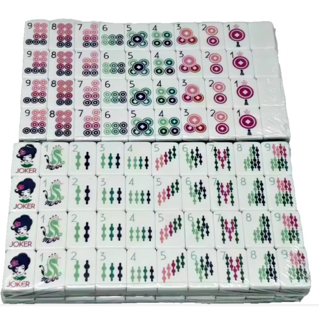 EMERALD Green American Mahjong Tiles- 160 Engraved/Acrylic tiles + Dice