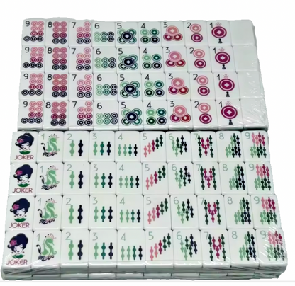 EMERALD Green American Mahjong Tiles- 160 Engraved/Acrylic tiles + Dice