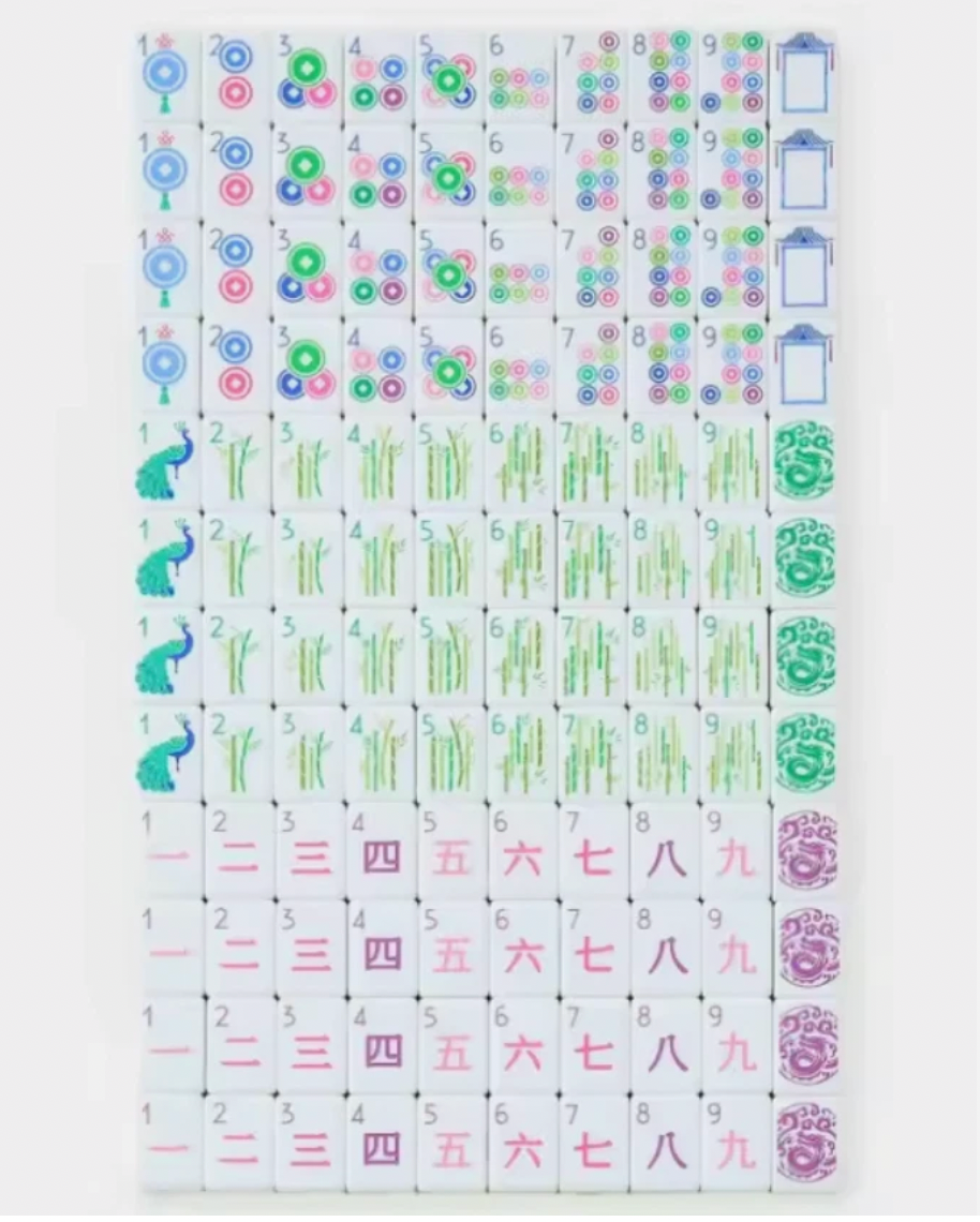 Key Lime American Mahjong 160 Engraved/Acrylic tiles + Dice
