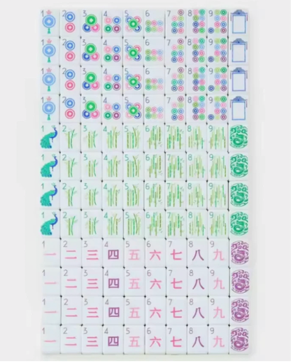 Key Lime American Mahjong 160 Engraved/Acrylic tiles + Dice
