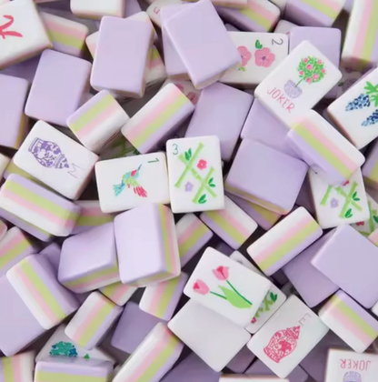 Lilac American Mahjong 160 Engraved/Acrylic tiles + Dice