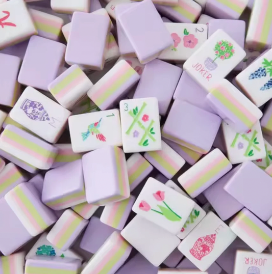 Lilac American Mahjong 160 Engraved/Acrylic tiles + Dice