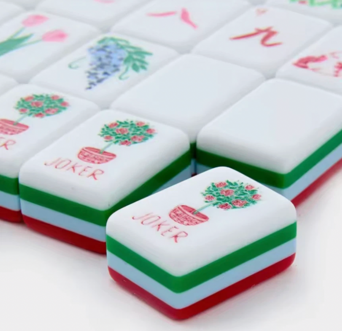 Ruby Red American Mahjong 160 Engraved/Acrylic tiles + Dice